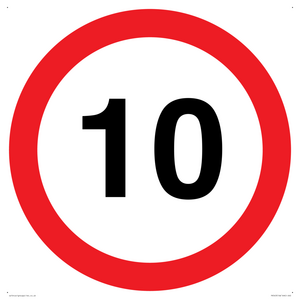 10mph or 10kph road speed sign